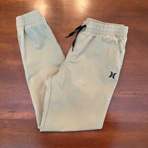 Hurley Khaki Pull On Drawstring Elastic Waist Jogger Pants Boys L